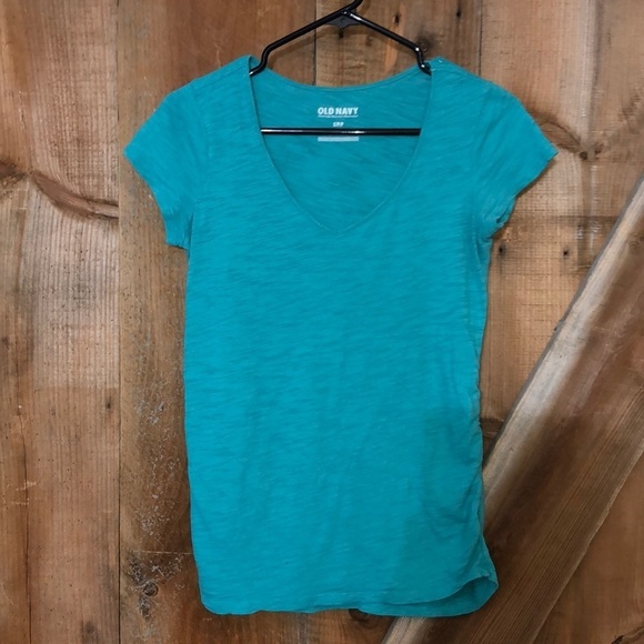 Old navy turquoise maternity v neck tee size S - Picture 1 of 5